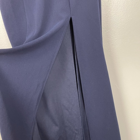 Lulu’s Navy Blue Leandra Maxi Crochet Side Slit Formal Dress size Small - Picture 5 of 13